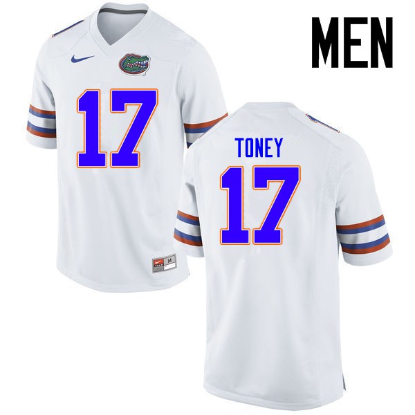 Florida Gators Men #17 Kadarius Toney College Football Jersey White